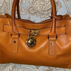 Michael Kors Brown Hamilton Leather Satchel, medium